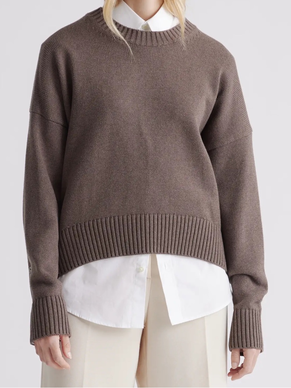 Quince Organic Cotton Boyfriend Crew Sweater